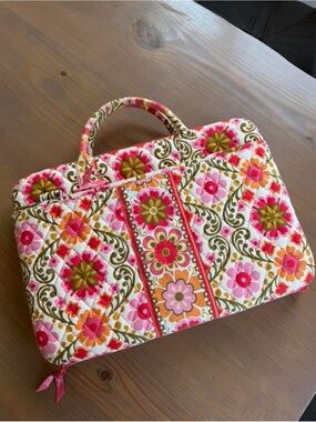 Vera Bradley Quilted Floral Laptop Sleeve in Pink, Orange & Green